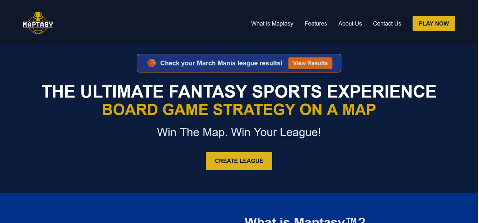 Maptasy (Map-based Fantasy Sports Game)